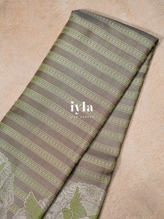 The Tale of Parrot Silk Saree in Luxe Green