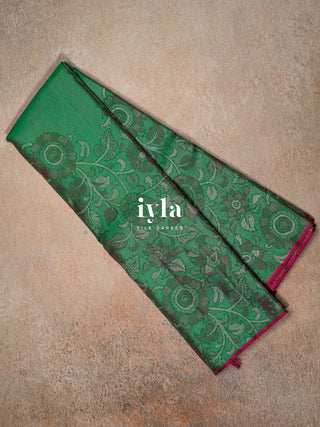 The Kalamkari Floral Vine Theory Kanjeevaram