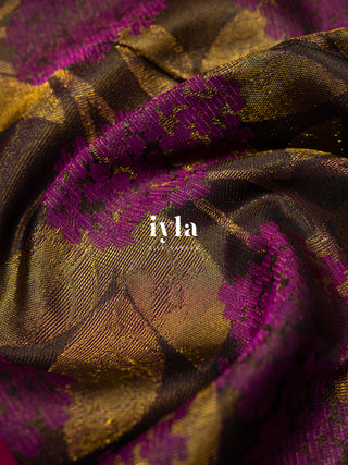 The Hydrangea Kanjeevaram in Deep Walnut Brown