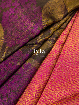 The Hydrangea Kanjeevaram in Deep Walnut Brown