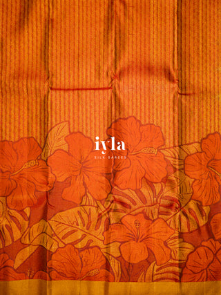 The Hibiscus Royale Kanjeevaram in Burnt Orange