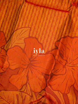The Hibiscus Royale Kanjeevaram in Burnt Orange