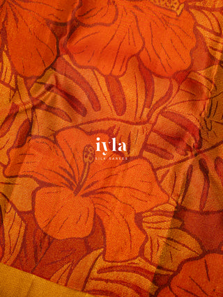 The Hibiscus Royale Kanjeevaram in Burnt Orange