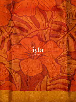 The Hibiscus Royale Kanjeevaram in Burnt Orange