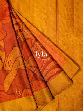 The Hibiscus Royale Kanjeevaram in Burnt Orange