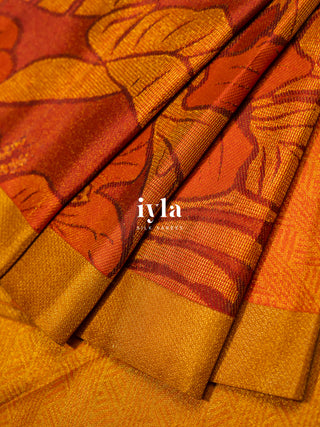 The Hibiscus Royale Kanjeevaram in Burnt Orange