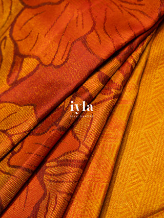 The Hibiscus Royale Kanjeevaram in Burnt Orange