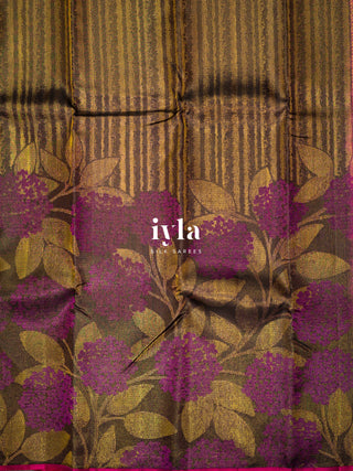 The Hydrangea Kanjeevaram in Deep Walnut Brown