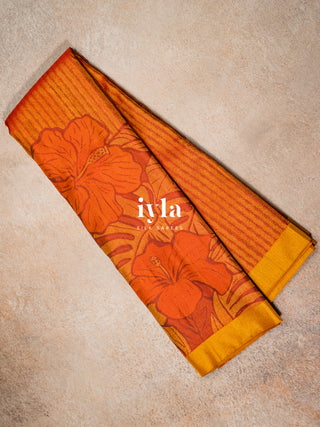 The Hibiscus Royale Kanjeevaram in Burnt Orange