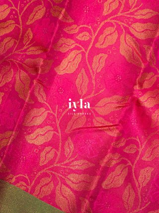 The Periwinkle Kanjeevaram in Barbie Pink