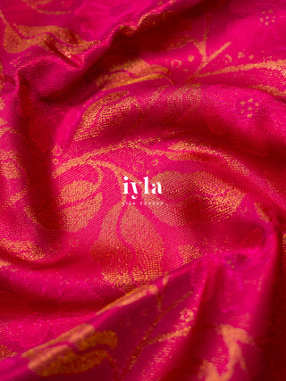 The Periwinkle Kanjeevaram in Barbie Pink