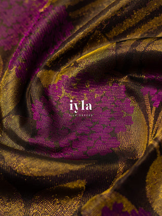 The Hydrangea Kanjeevaram in Deep Walnut Brown