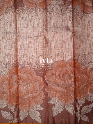The Carnation Stone Bloom Kanjeevaram in Terracotta