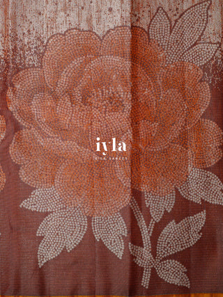 The Carnation Stone Bloom Kanjeevaram in Terracotta