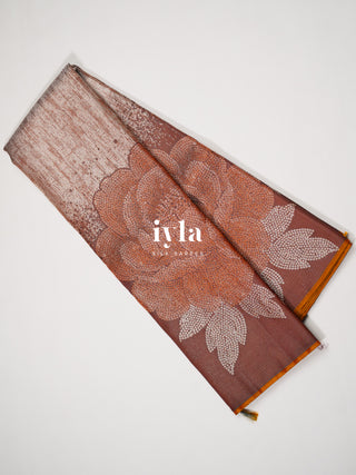 The Carnation Stone Bloom Kanjeevaram in Terracotta