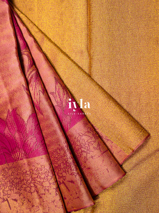 The Wild Flower Bloom Kanjeevaram in Salmon Pink