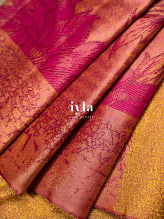 The Wild Flower Bloom Kanjeevaram in Salmon Pink