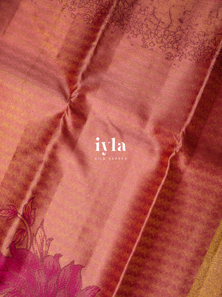 The Wild Flower Bloom Kanjeevaram in Salmon Pink
