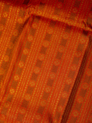 The Enchanted Lotus Pond Kanjeevaram in Burnt Orange