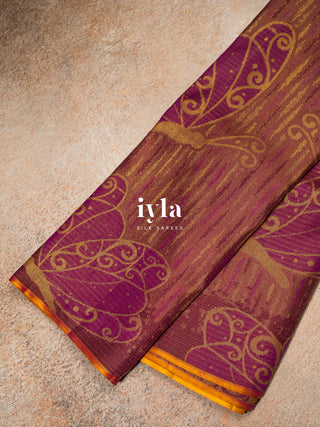 The Butterfly Ballet Kanjeevaram in Walnut Brown