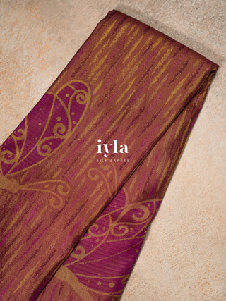 The Butterfly Ballet Kanjeevaram in Walnut Brown