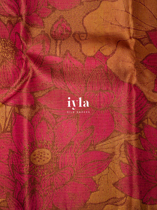 The Twilight Lotus Garden Kanjeevaram in Clay Pink