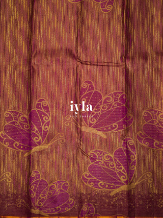 The Butterfly Ballet Kanjeevaram in Walnut Brown