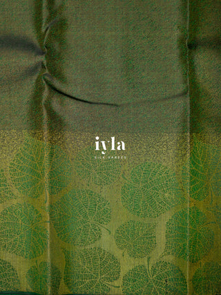 The Tropical Canopy Kanjeevaram in Vintage Emerald