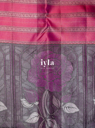 The Vintage Rose Lantern Kanjeevaram