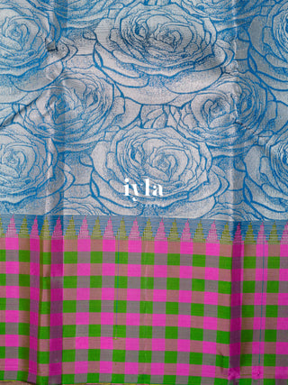The Enchanted Rose Kanjeevaram Dipped in Silver