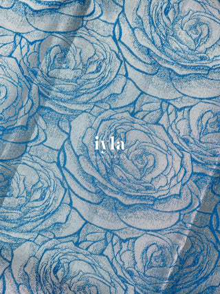 The Enchanted Rose Kanjeevaram Dipped in Silver