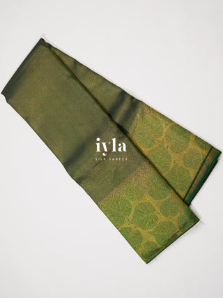 The Tropical Canopy Kanjeevaram in Vintage Emerald