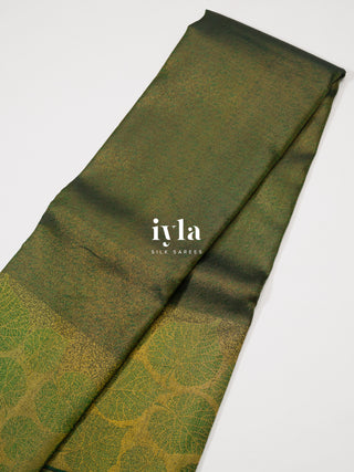The Tropical Canopy Kanjeevaram in Vintage Emerald