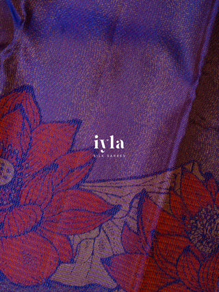 The Twilight Lotus Garden Kanjeevaram in Royal Amethyst