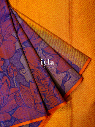 The Twilight Lotus Garden Kanjeevaram in Royal Amethyst