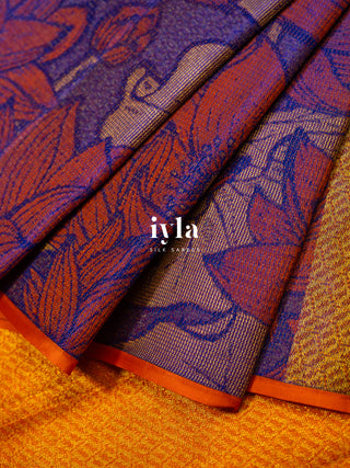 The Twilight Lotus Garden Kanjeevaram in Royal Amethyst