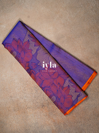 The Twilight Lotus Garden Kanjeevaram in Royal Amethyst
