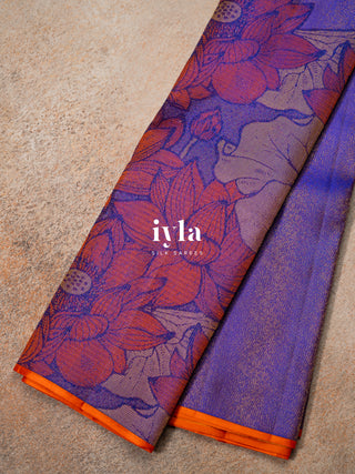 The Twilight Lotus Garden Kanjeevaram in Royal Amethyst