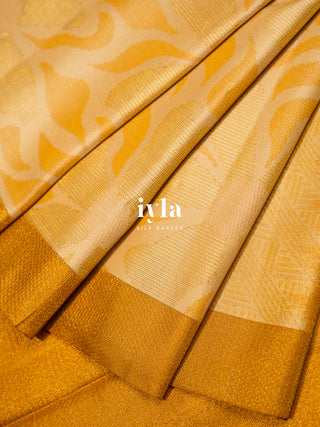 The Morning Daisy Kanjeevaram in Butter Yellow