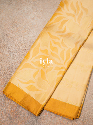 The Morning Daisy Kanjeevaram in Butter Yellow