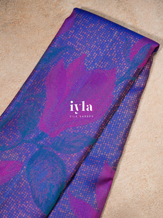 The Trumpet Lily Kanjeevaram in Purple Blue