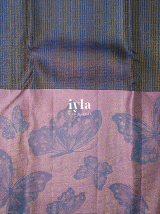 The Butterfly Dream Kanjeevaram in Periwinkle