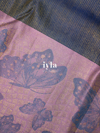 The Butterfly Dream Kanjeevaram in Periwinkle
