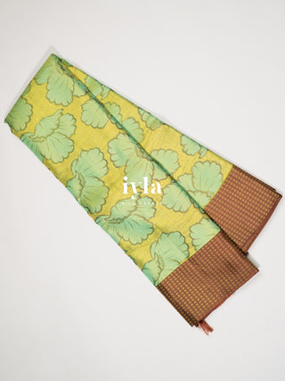 The Poppy Bloom Kanjeevaram in Pear Green