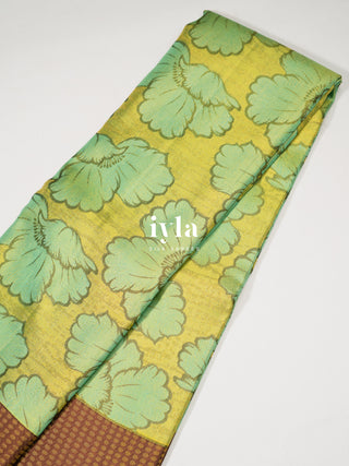 The Poppy Bloom Kanjeevaram in Pear Green