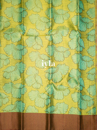 The Poppy Bloom Kanjeevaram in Pear Green