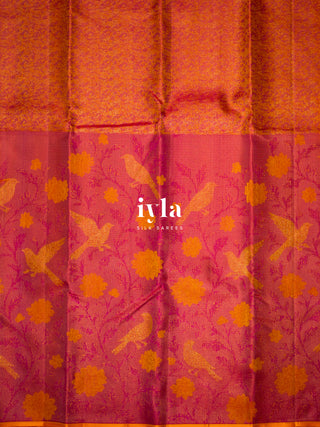 The Birds of Bloom Kanjeevaram in Barbie Pink