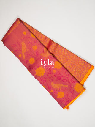 The Birds of Bloom Kanjeevaram in Barbie Pink