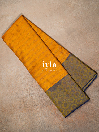 The Sunflower Bloom Kanjeevaram in Amber Glow