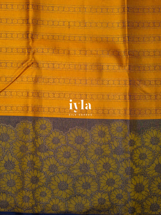 The Sunflower Bloom Kanjeevaram in Amber Glow